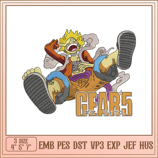 Luffy Gear 5 Embroidery Design