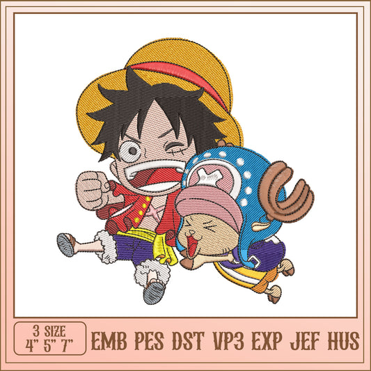 Luffy & Chopper Embroidery Design