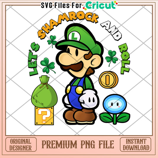 Luigi Shamrock St Patricks Day PNG