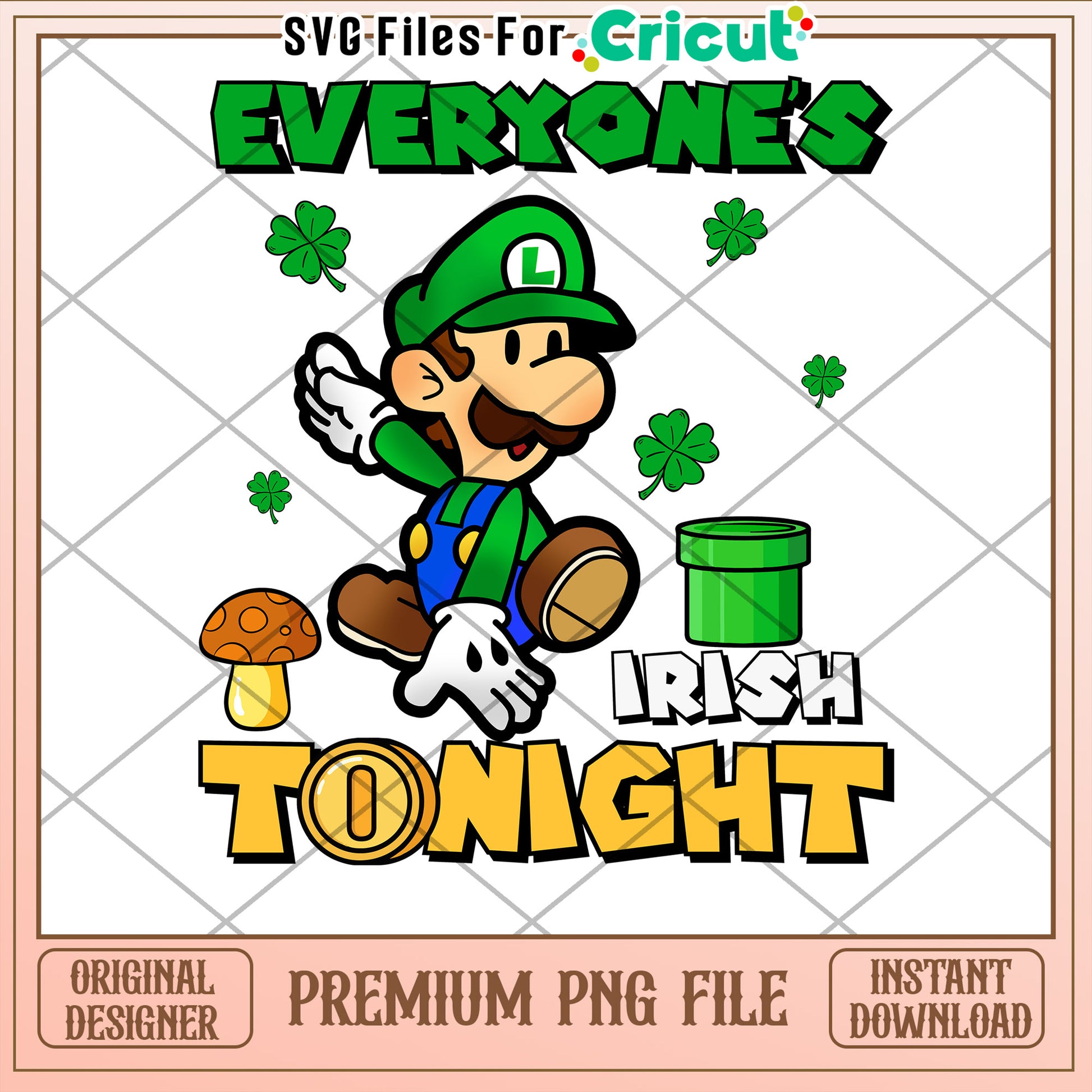 Luigi St Patricks Day PNG Download