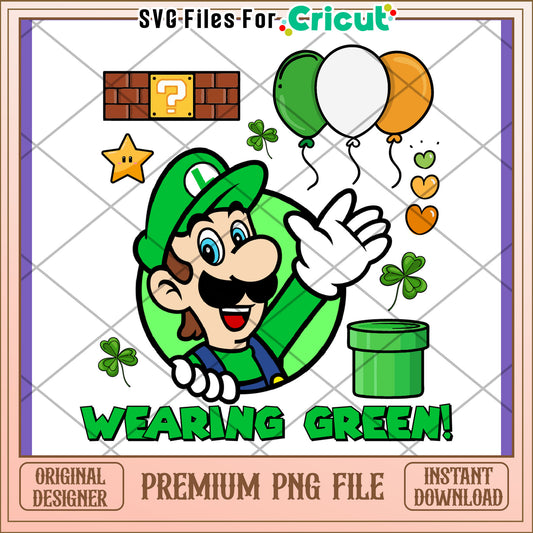 Luigi St Patricks Day PNG Image