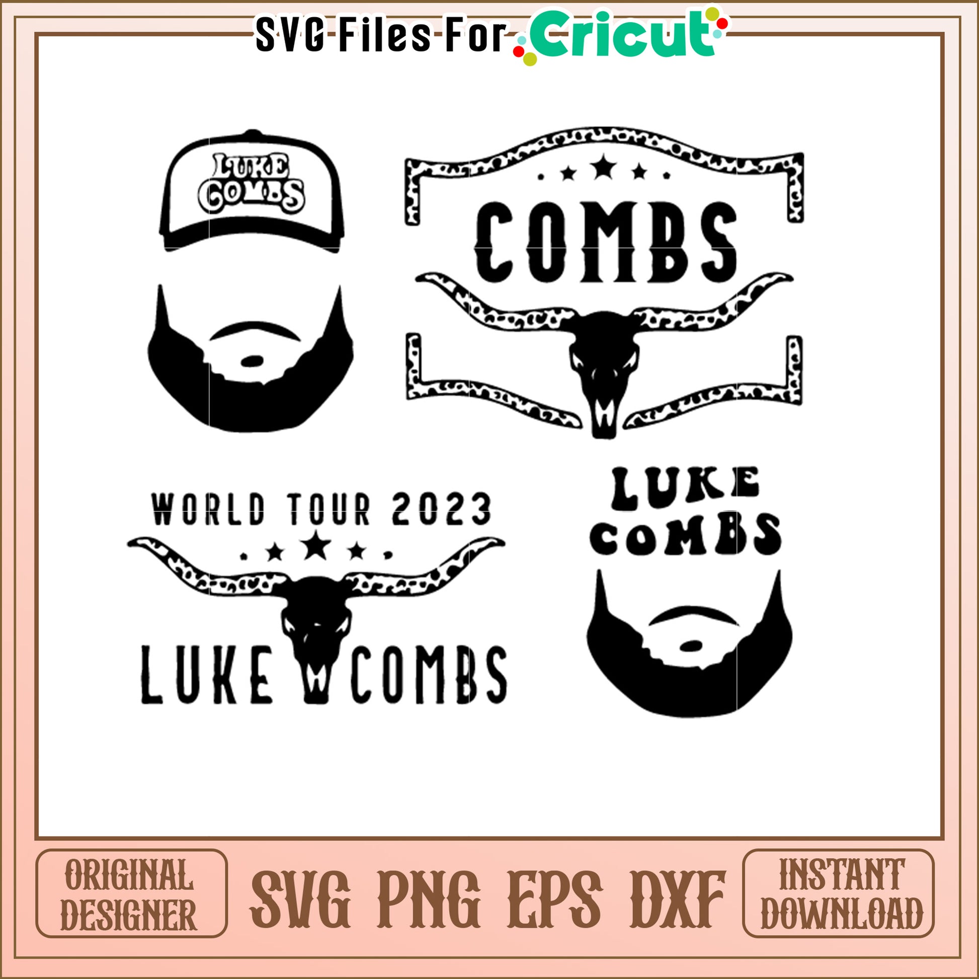 Luke Combs World Tour 2023 SVG