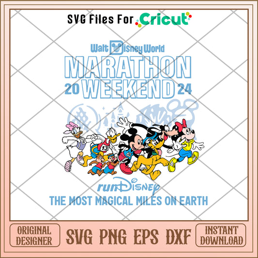 Mickey friends marathon weekend SVG design