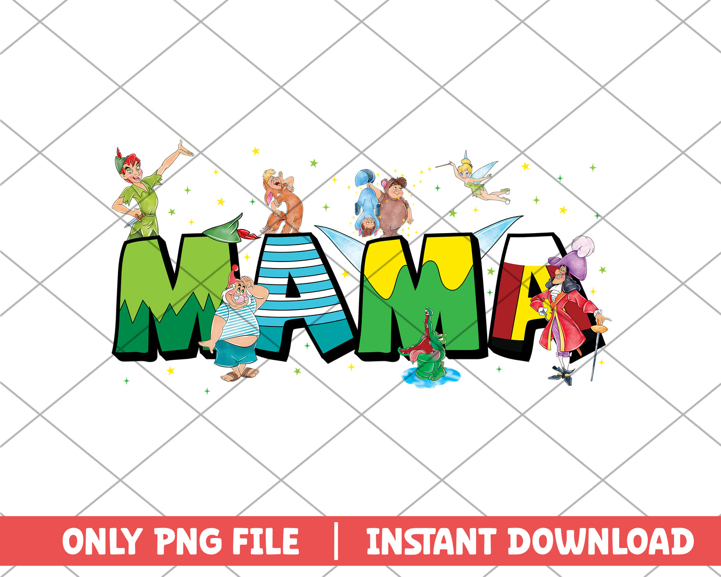 Mama disney Peter Pan and friends png