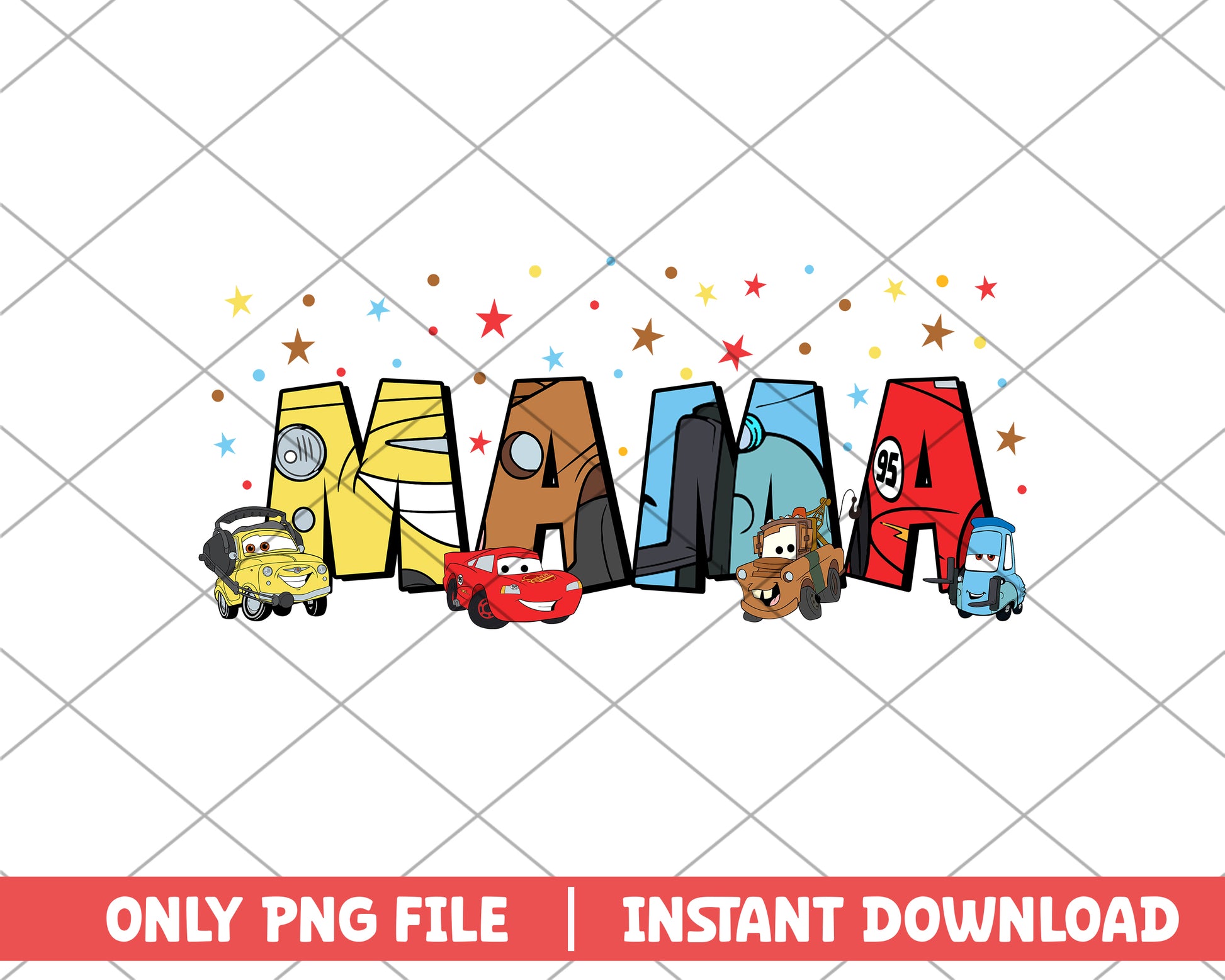 Mama disney car png, cartoon png