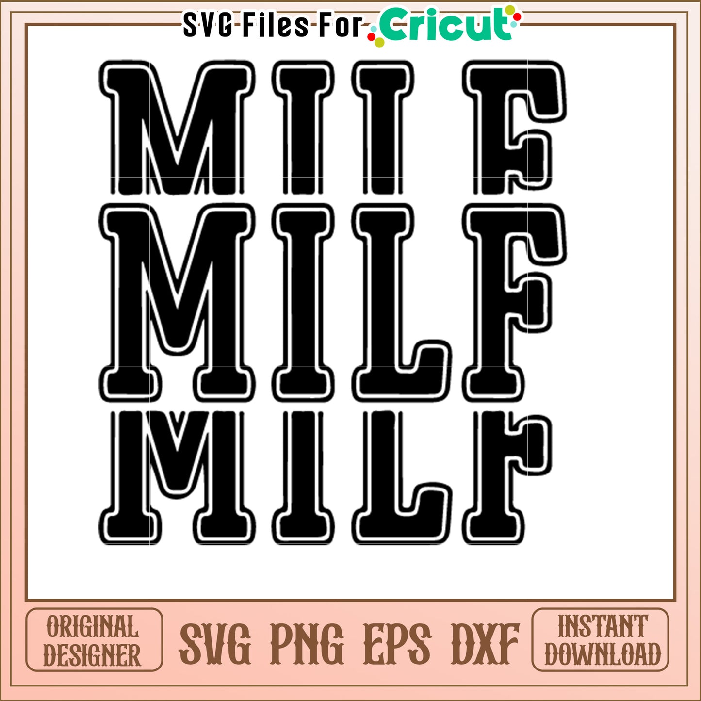 MILF Letters SVG Monogram