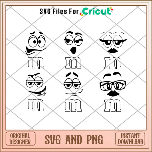 M&M Faces svg bundle, Cute candy svg bundle - Svgfileforcricut