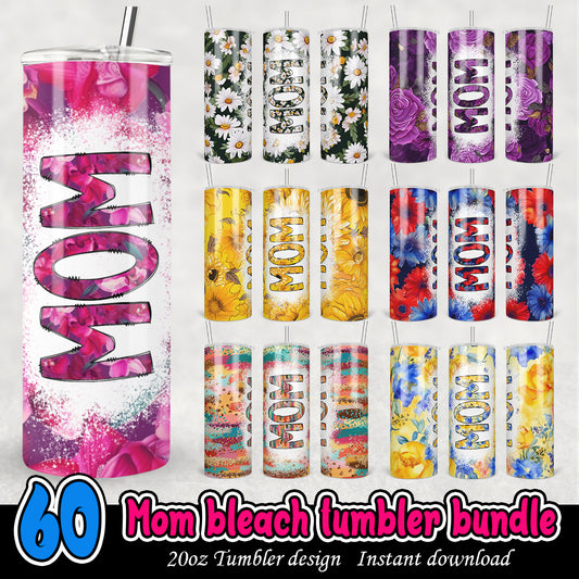 MOM Bleach Tumbler Bundle. Mom life 20oz tumbler png