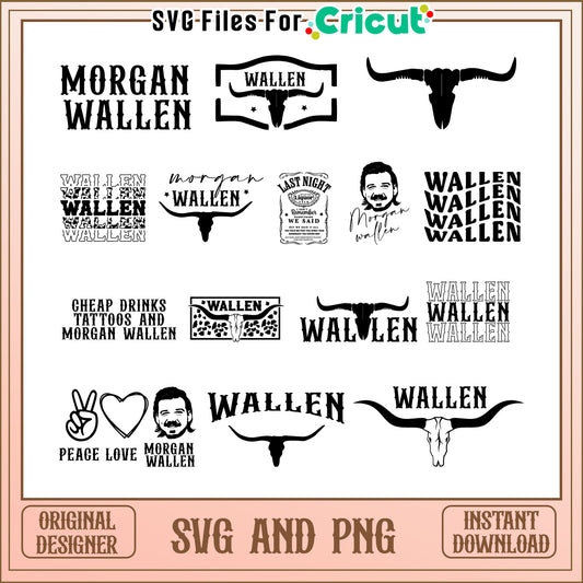 Morgan wallen logo design bundle svg, morgan wallen logo​ svg