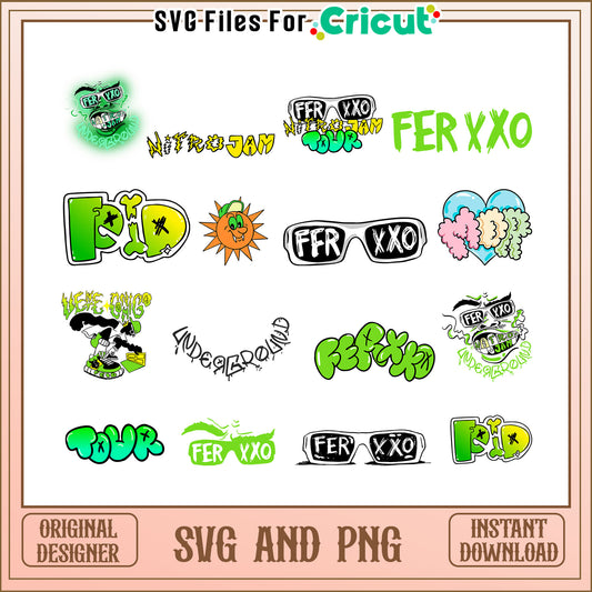 Ferxxo nitro jam tour design bundle svg, ferxxo logo​ svg