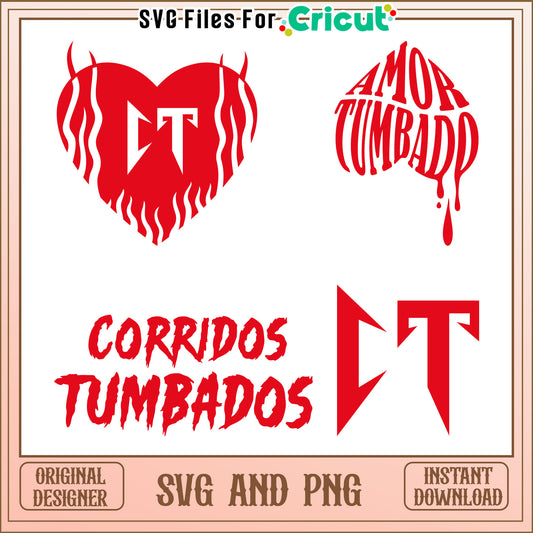 Corridos tumbados logo design bundle svg, corridos tumbados logo​ png