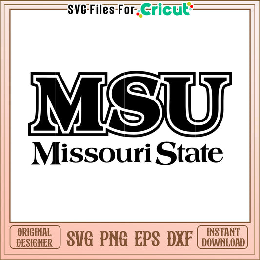 MSU Missouri State SVG File for Cricut, perfect for custom designs and projects
