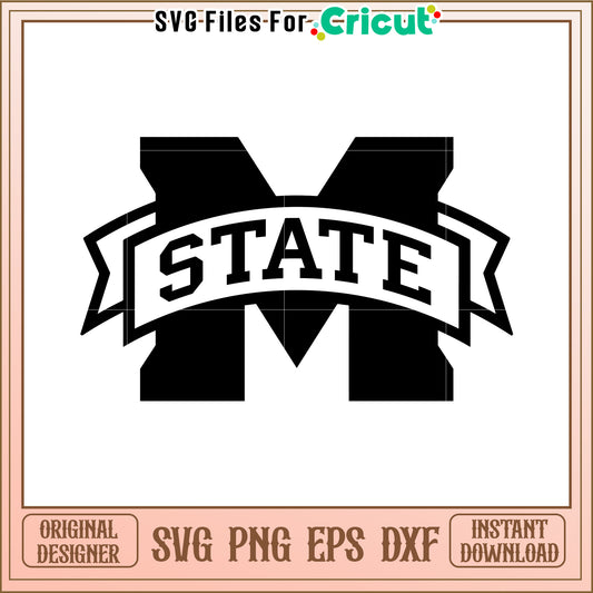 M State SVG Design for Cricut, Perfect for Sports and College Projects