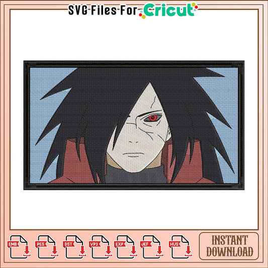 Madara Uchiha Embroidery Design for Craft Projects