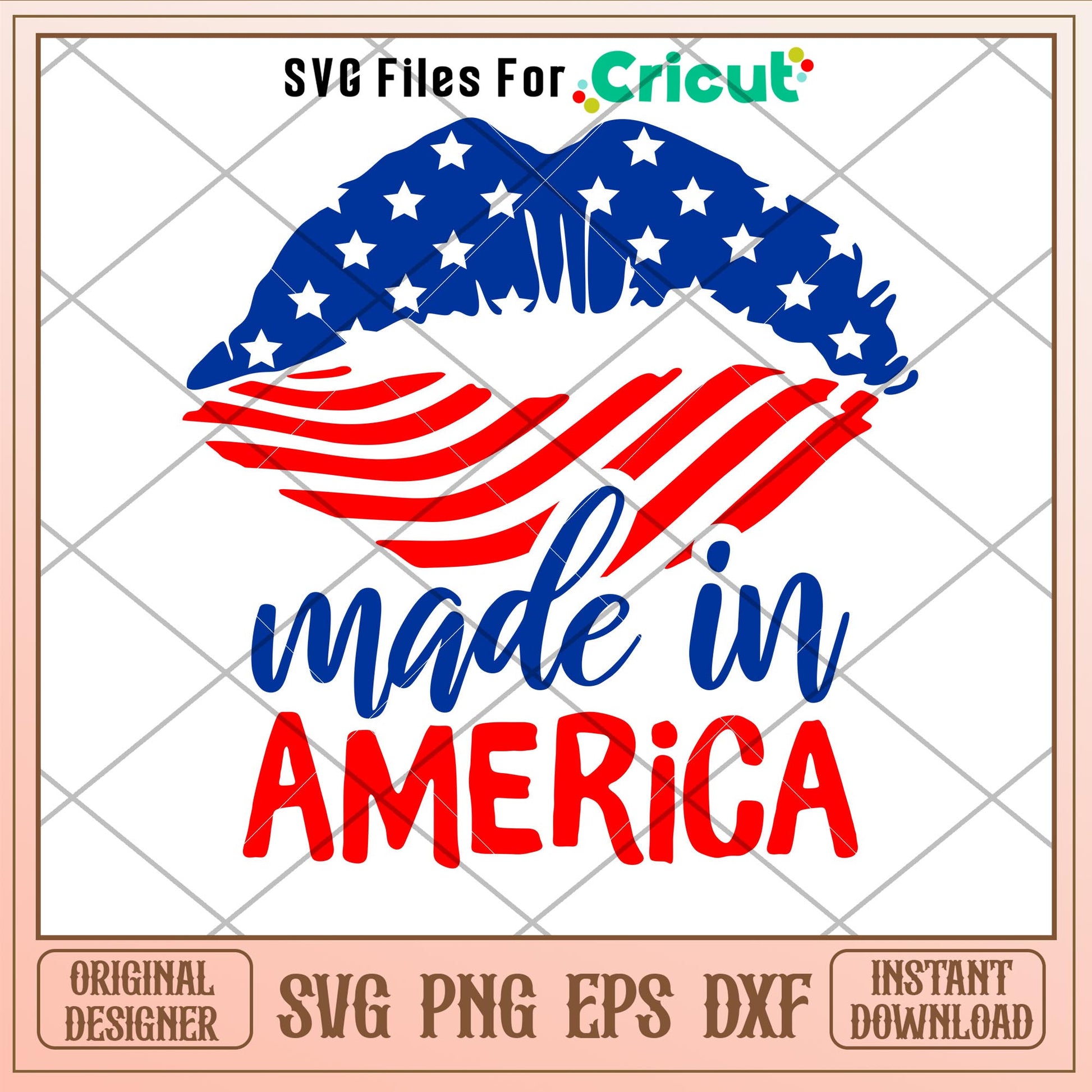 Made in America Lip, Made In America Lips Svg