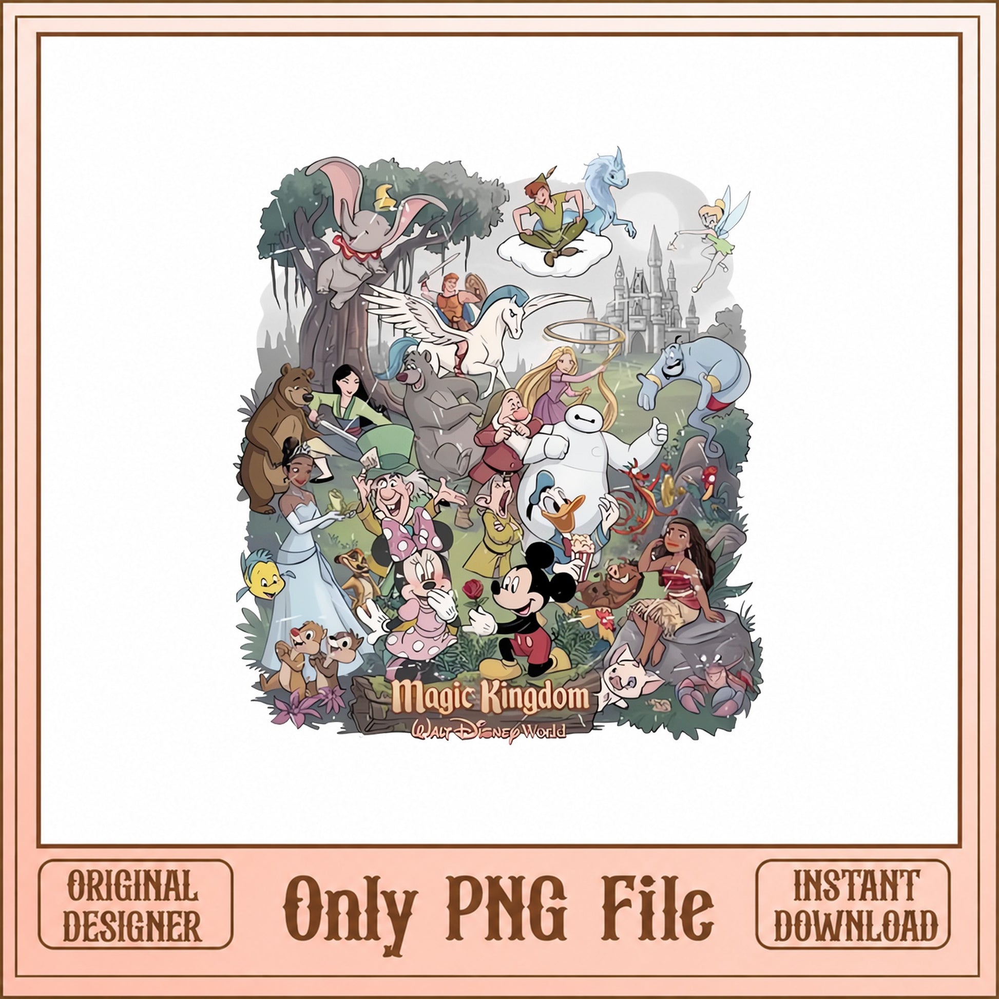 Magic Kingdom Disney Characters PNG, Walt Disney World, PNG File