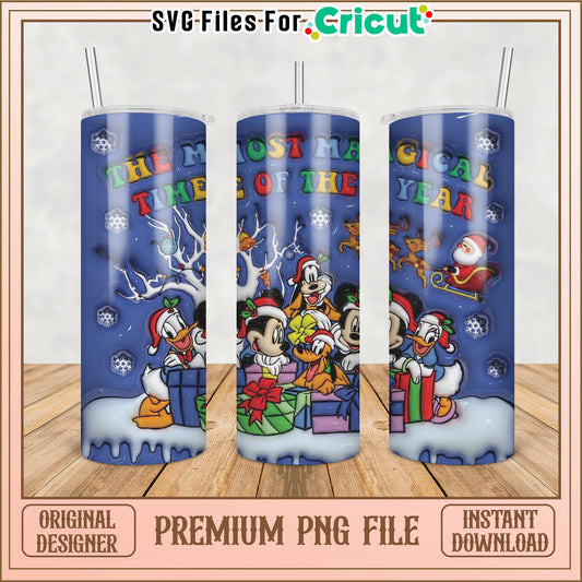 Magical Holiday Tumbler PNG Design for Cricut Crafts Download