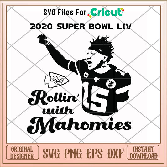 Mahomes rollin with mahomes svg, Mahomes svg, new nfl svg