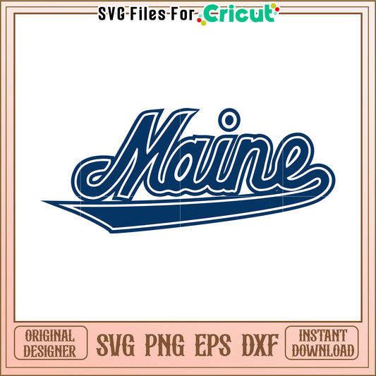 Maine Script SVG Design for Cricut, Perfect for Custom Projects and Crafts