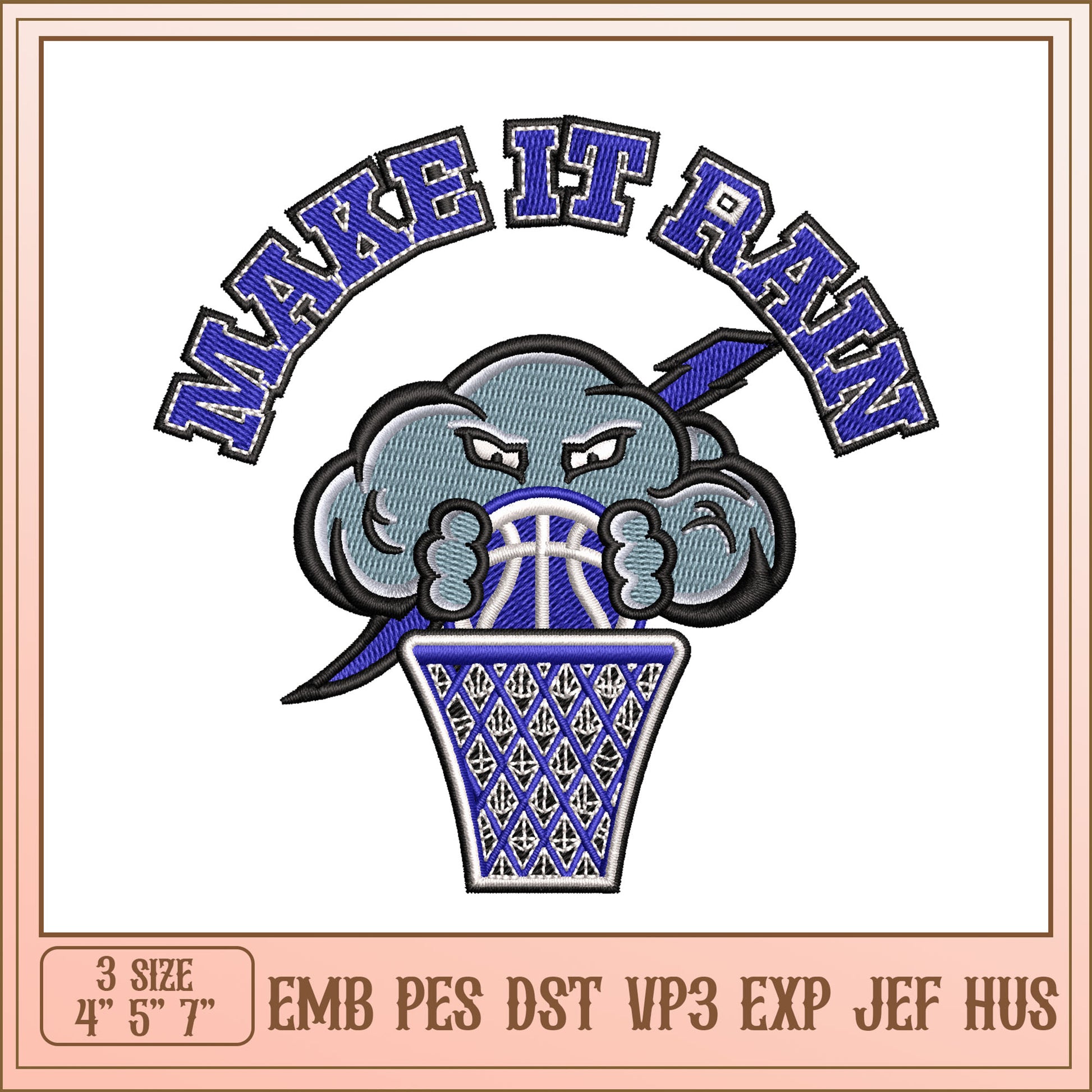 Make It Rain Basketball Embroidery