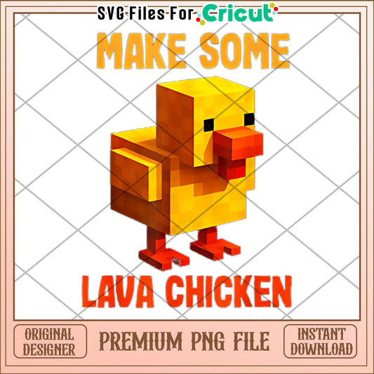 Make some lava chicken png file, steve's lava chicken png, chicken in minecraft png