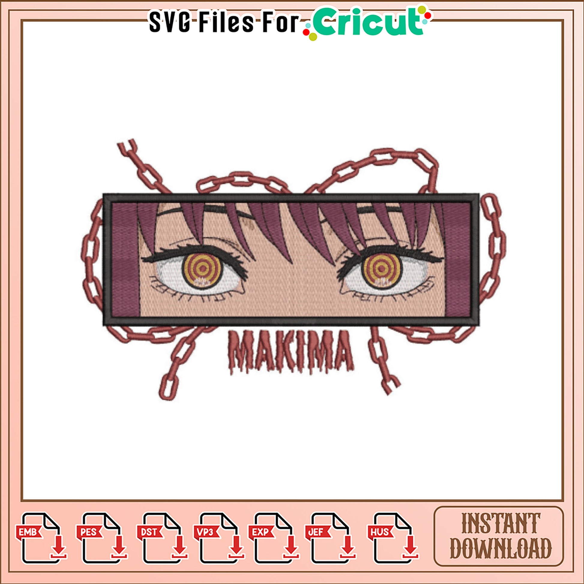 Makima Eyes Embroidery Design Instant Download