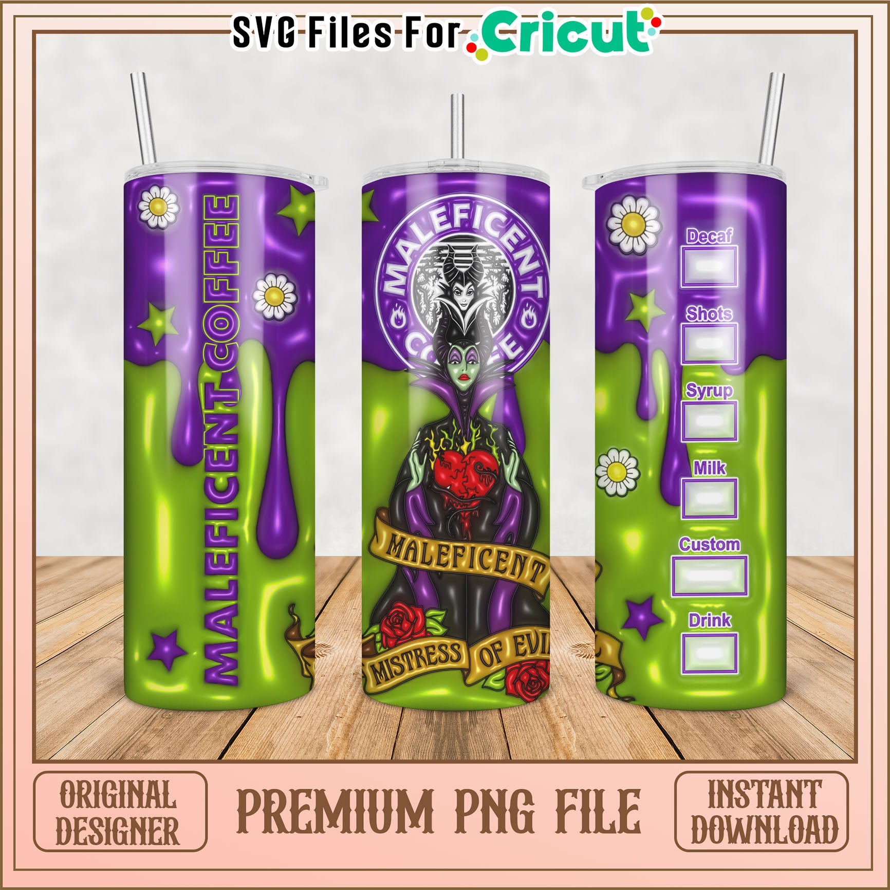 Maleficent Coffee Tumbler PNG