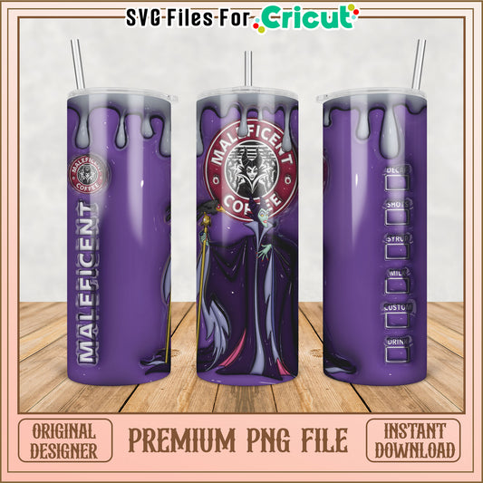 Maleficent Coffee Tumbler PNG Design