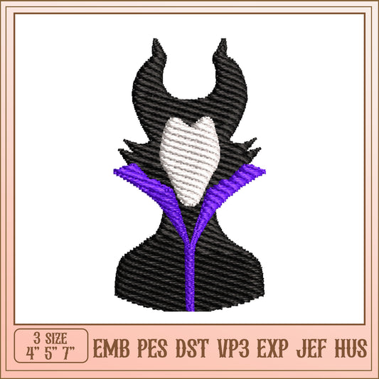 Maleficent Embroidery Design 3 Sizes EMB PES DST