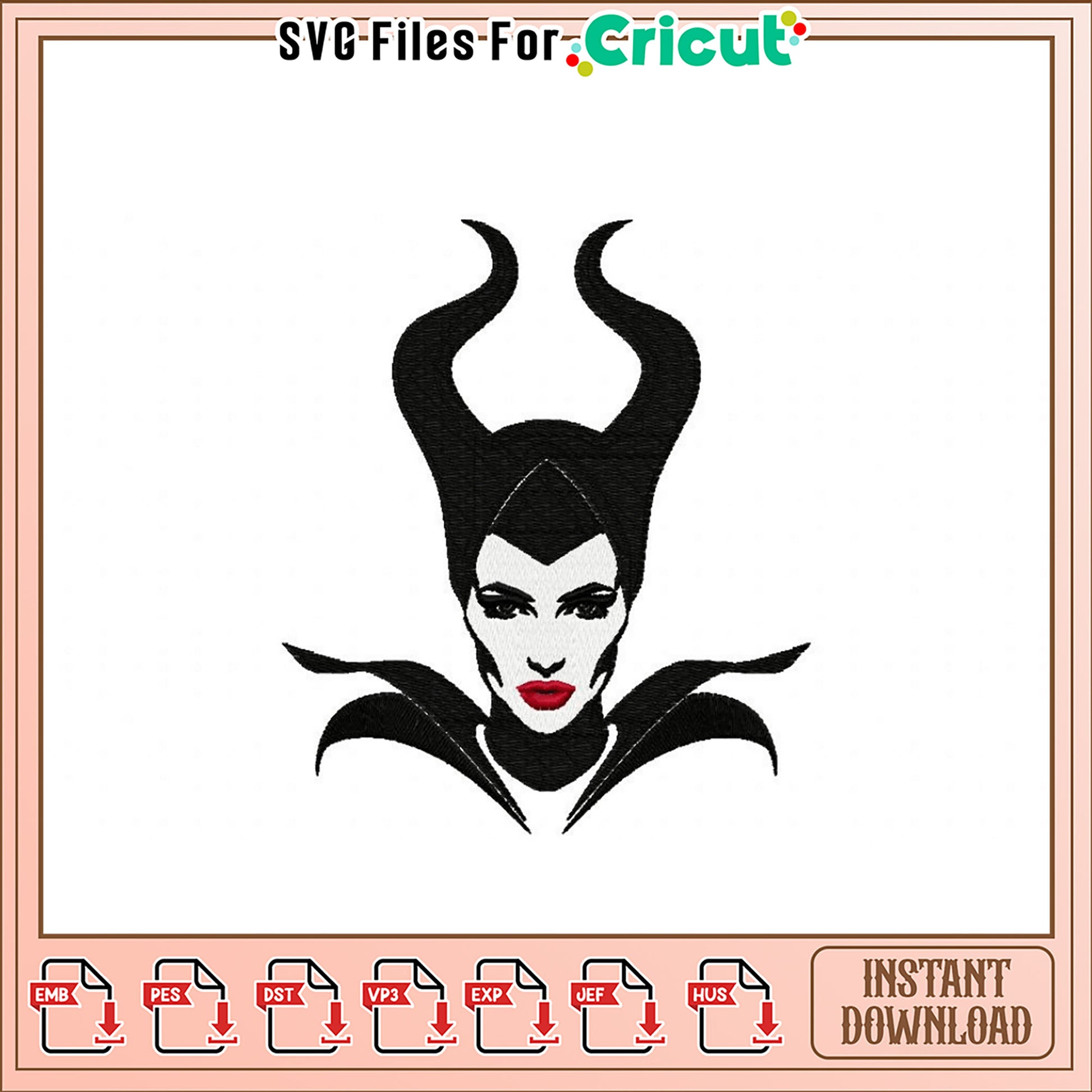 Maleficent Embroidery Design Instant Download