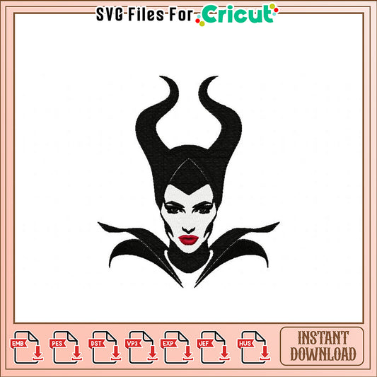 Maleficent Embroidery Design Instant Download