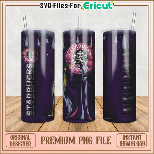 Maleficent Starbucks PNG Tumbler Design