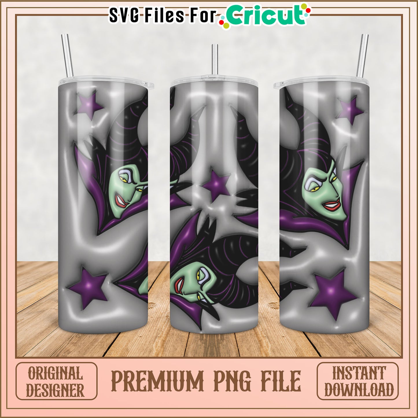 Maleficent Tumbler PNG Design