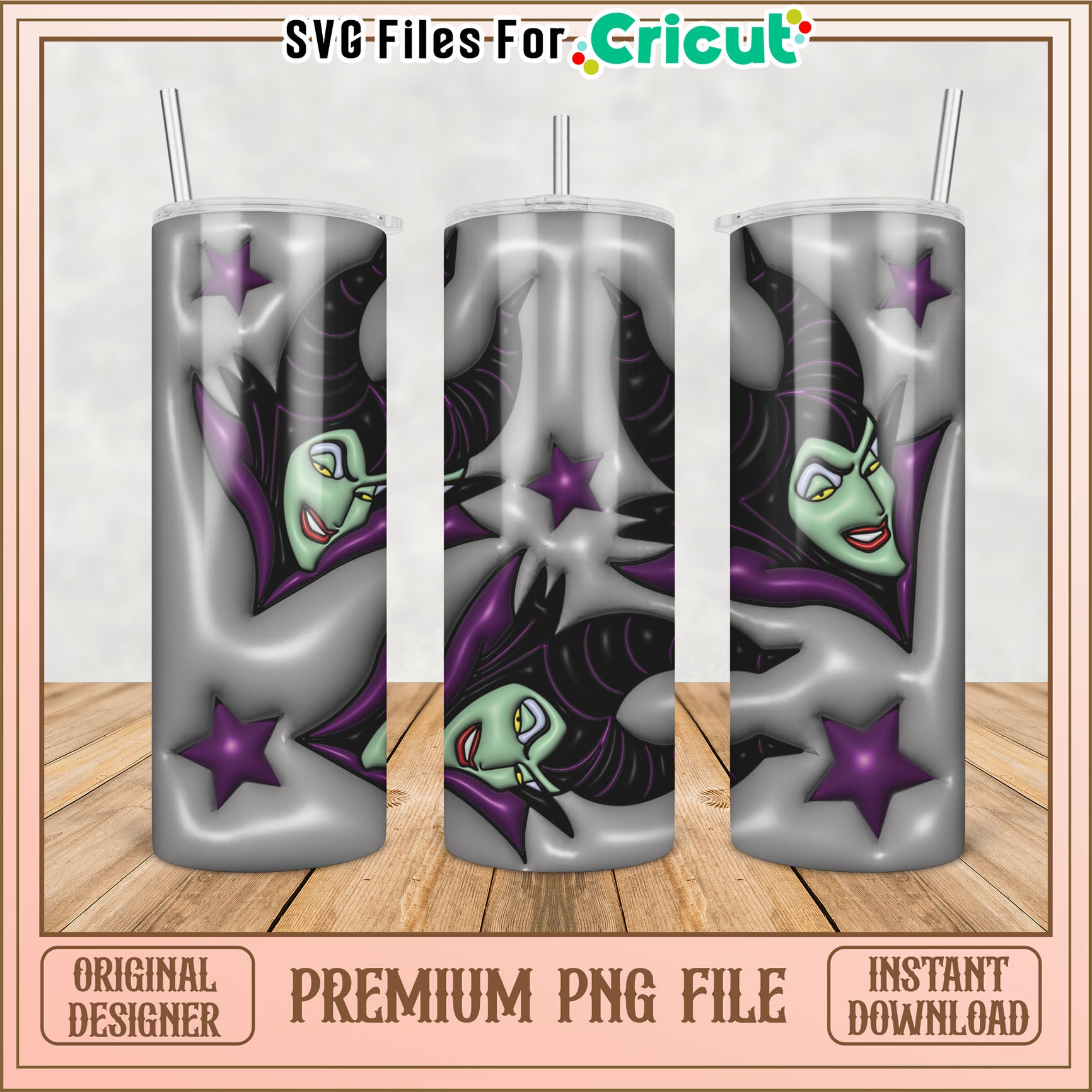Maleficent Tumbler PNG Design