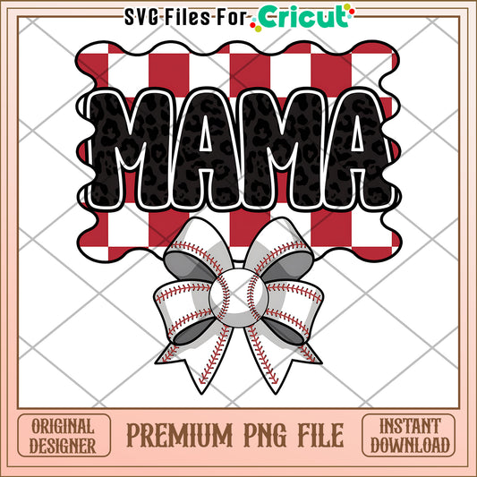 Mama Baseball PNG Design Instant Download