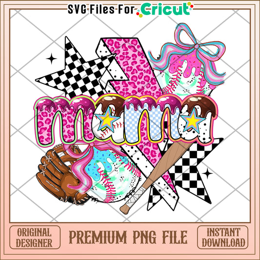 Mama Baseball PNG Sublimation Design