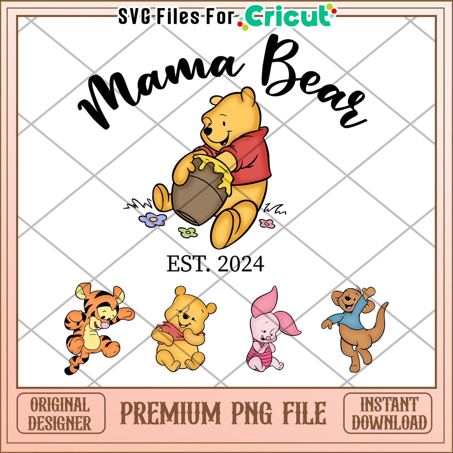 Mama Bear Cricut PNG File with Friends Instant Download