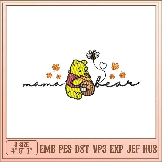 Mama Bear Embroidery Design - Winnie the Pooh