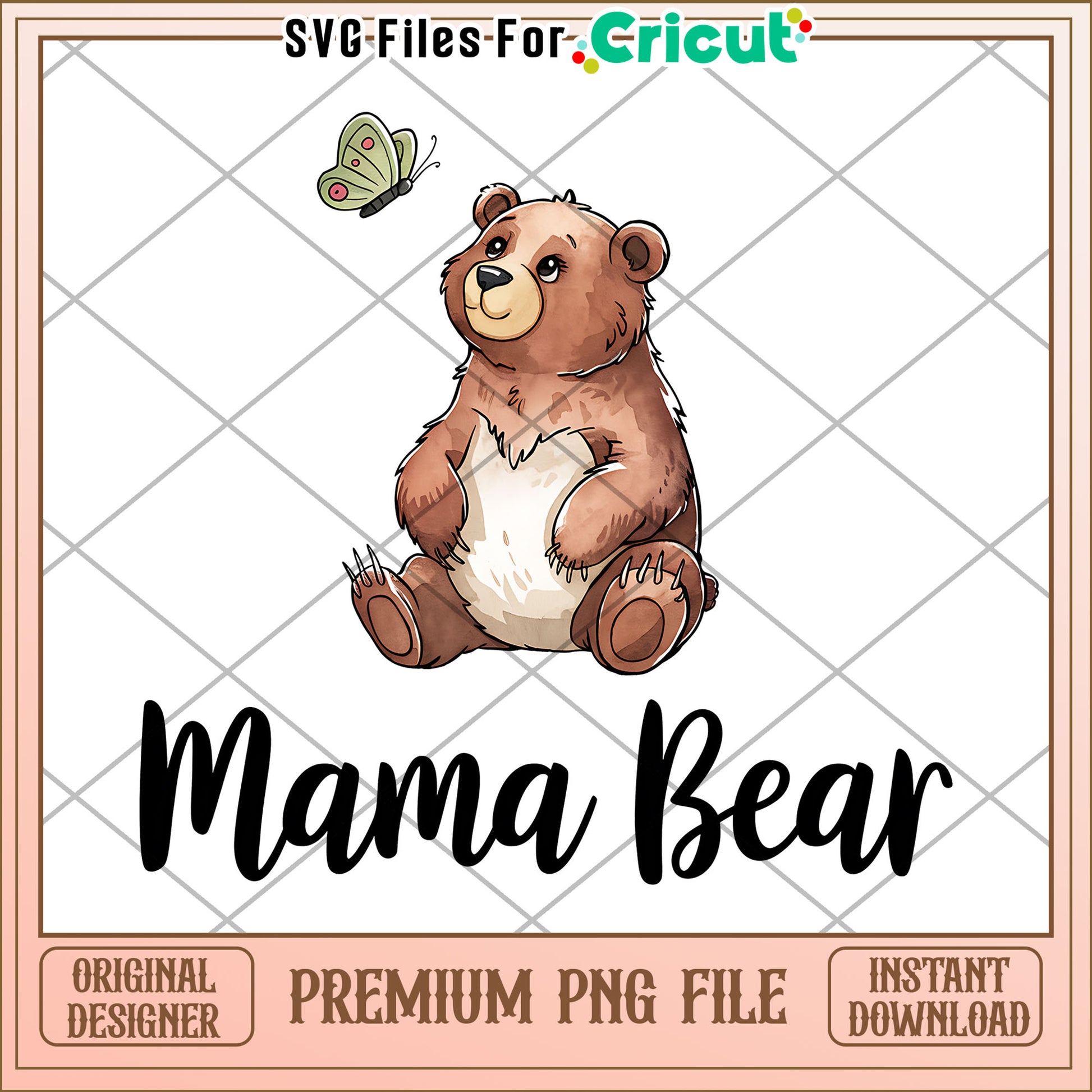 Mama Bear PNG Design Premium Instant Download