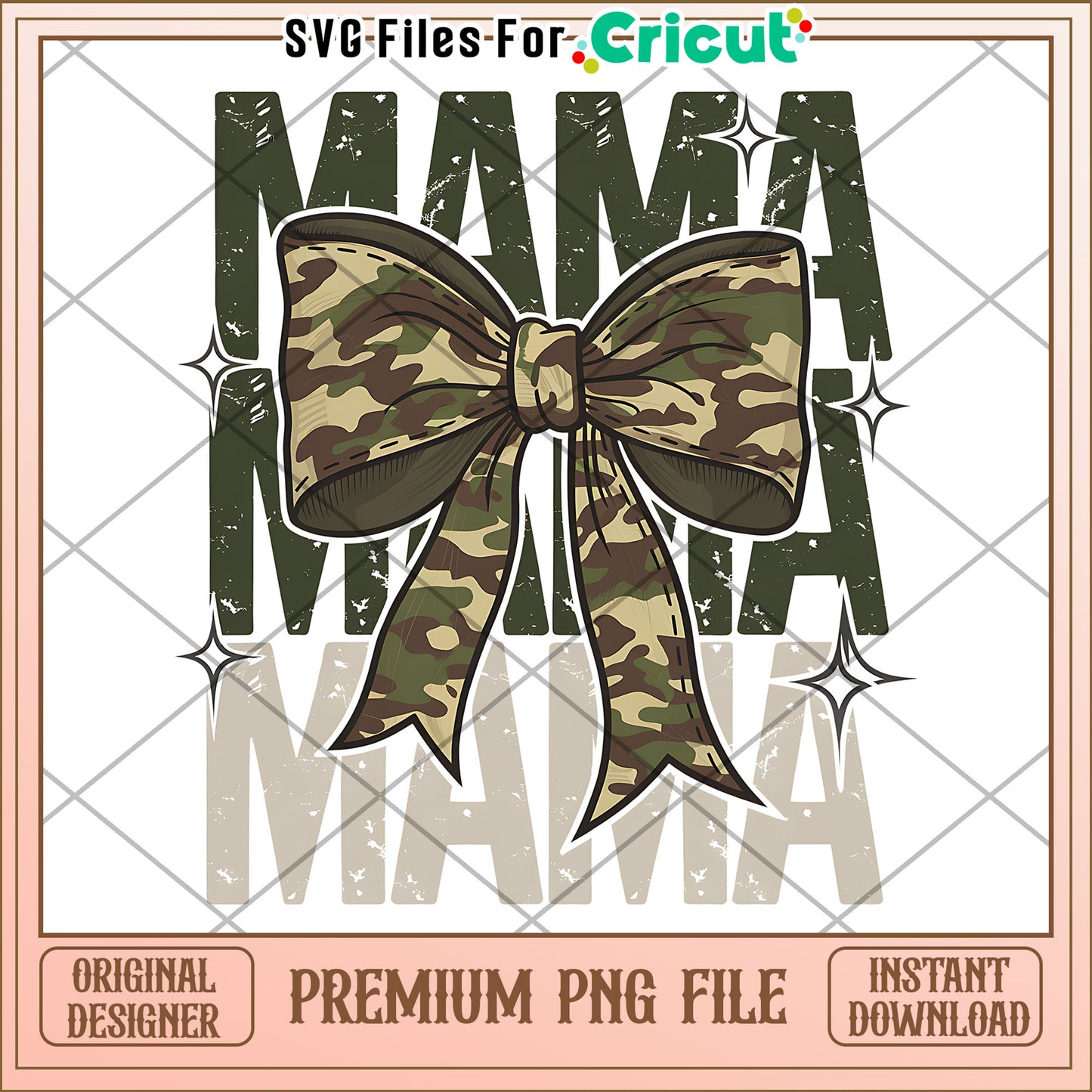 Mama Camo Bow PNG Design Instant Download