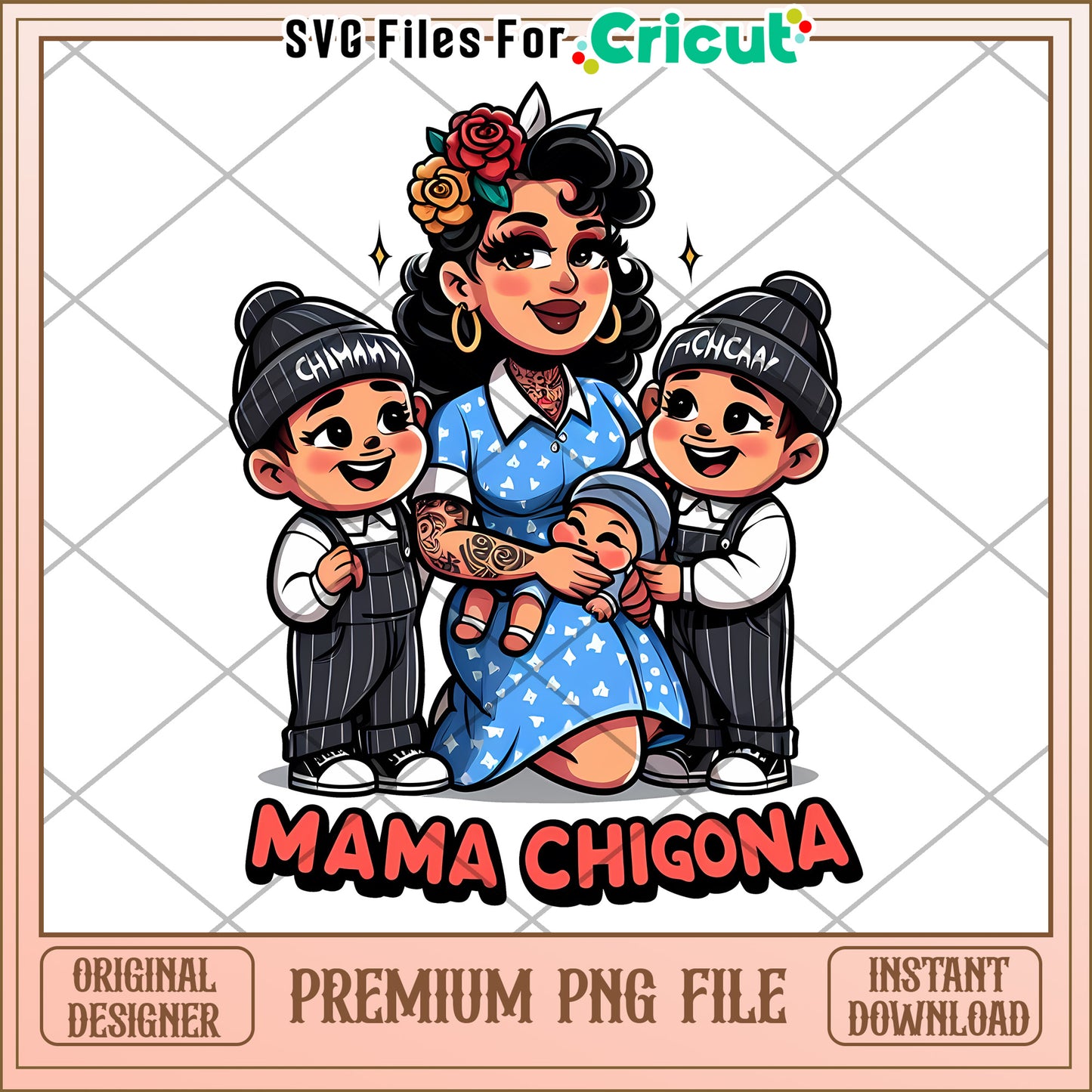 Mama Chigona PNG File for Cricut Family Design Download