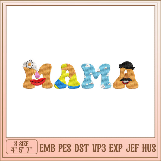 Mama Embroidery Design 4x7 inch