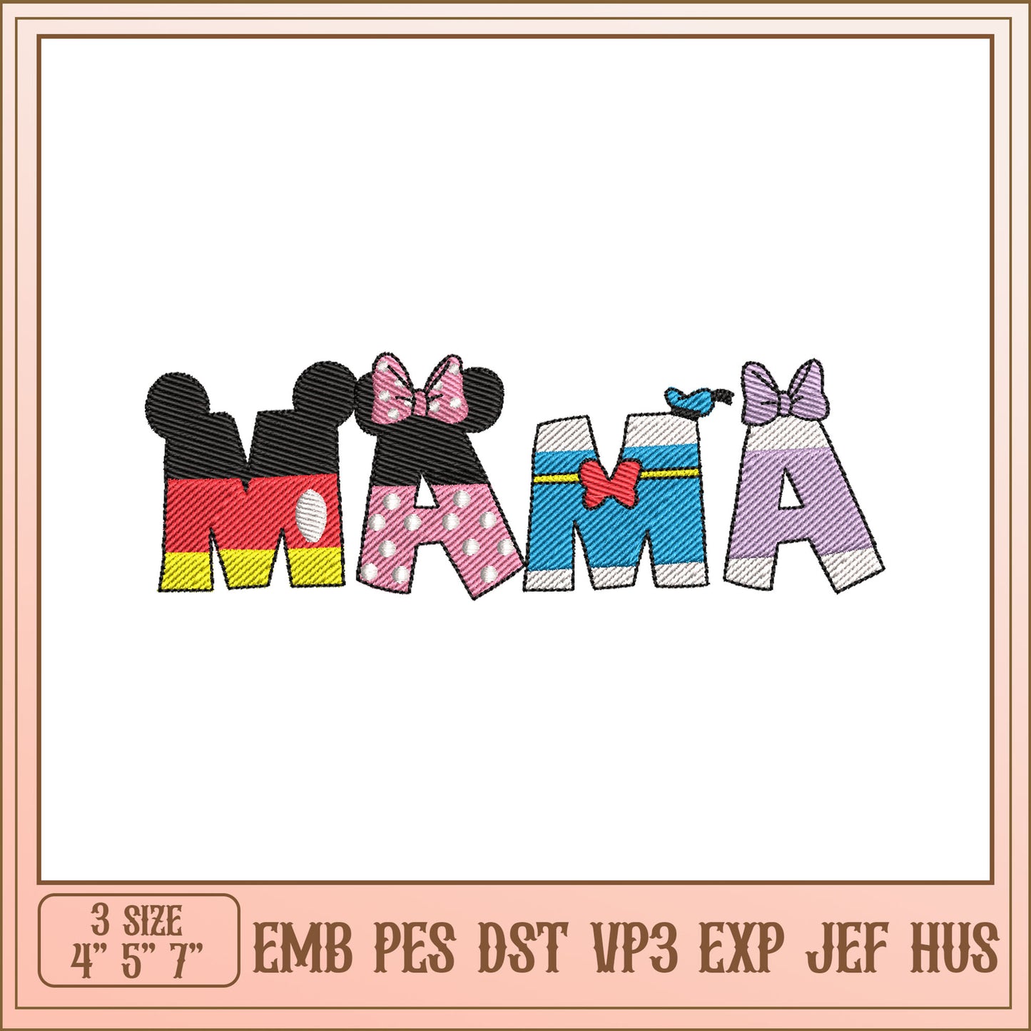 Mama Embroidery Design Disney