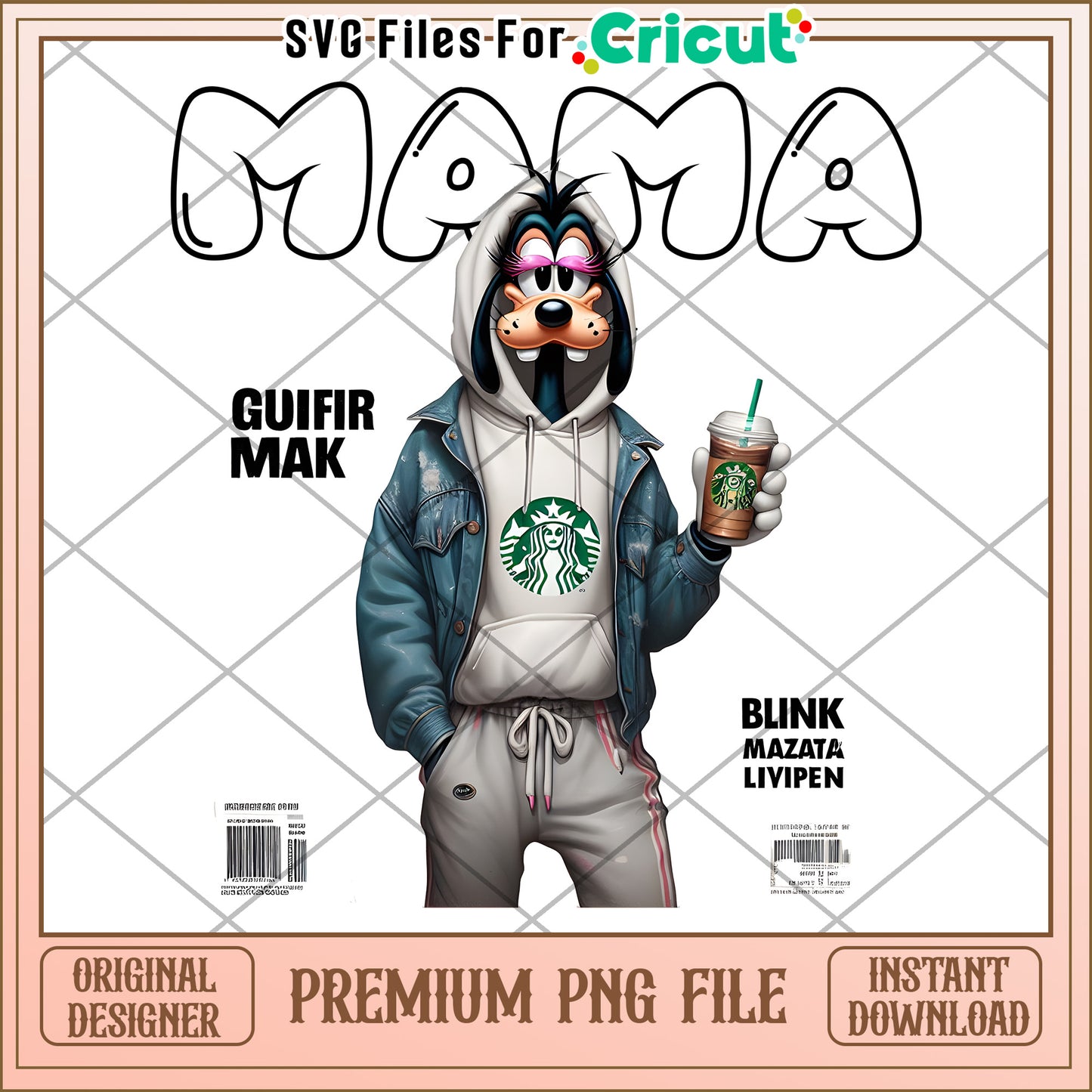 Mama Goofy Starbucks PNG Sublimation
