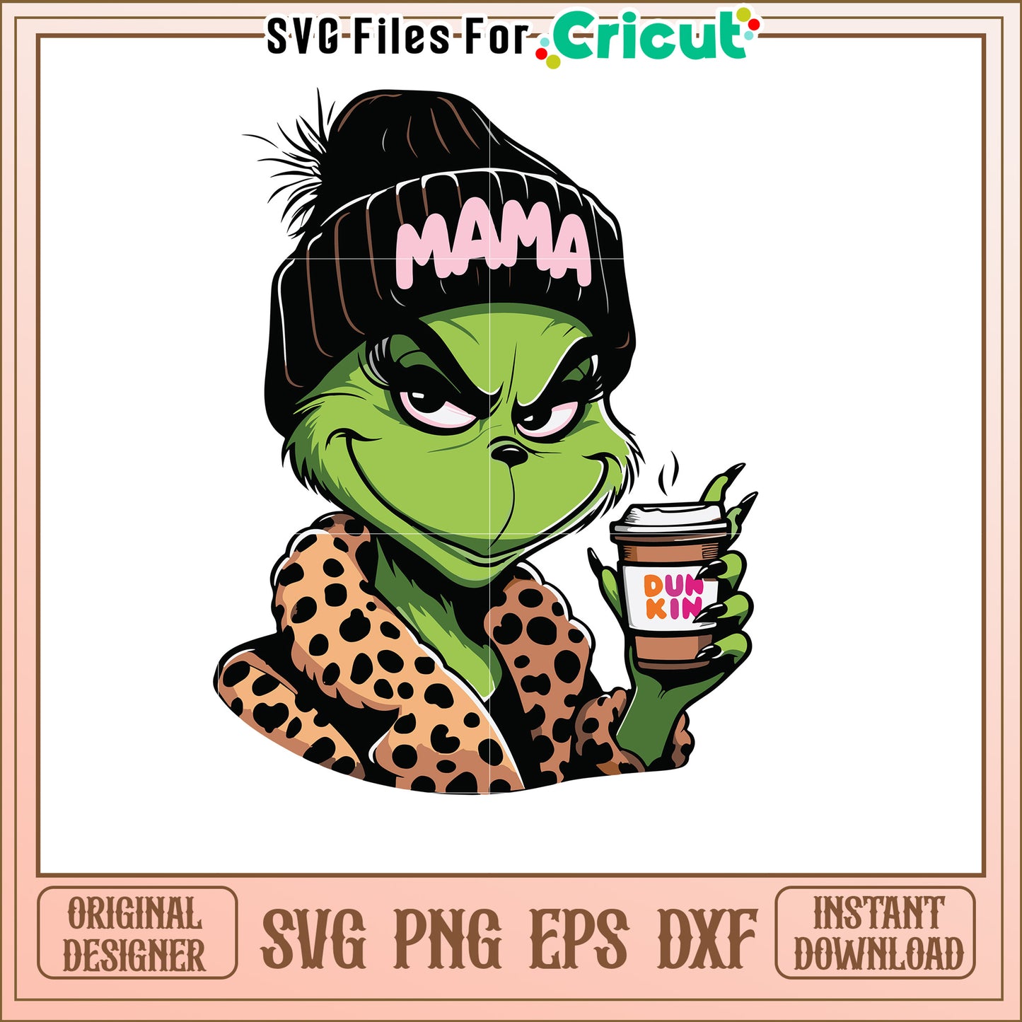 Mama Grinch Dunkin SVG