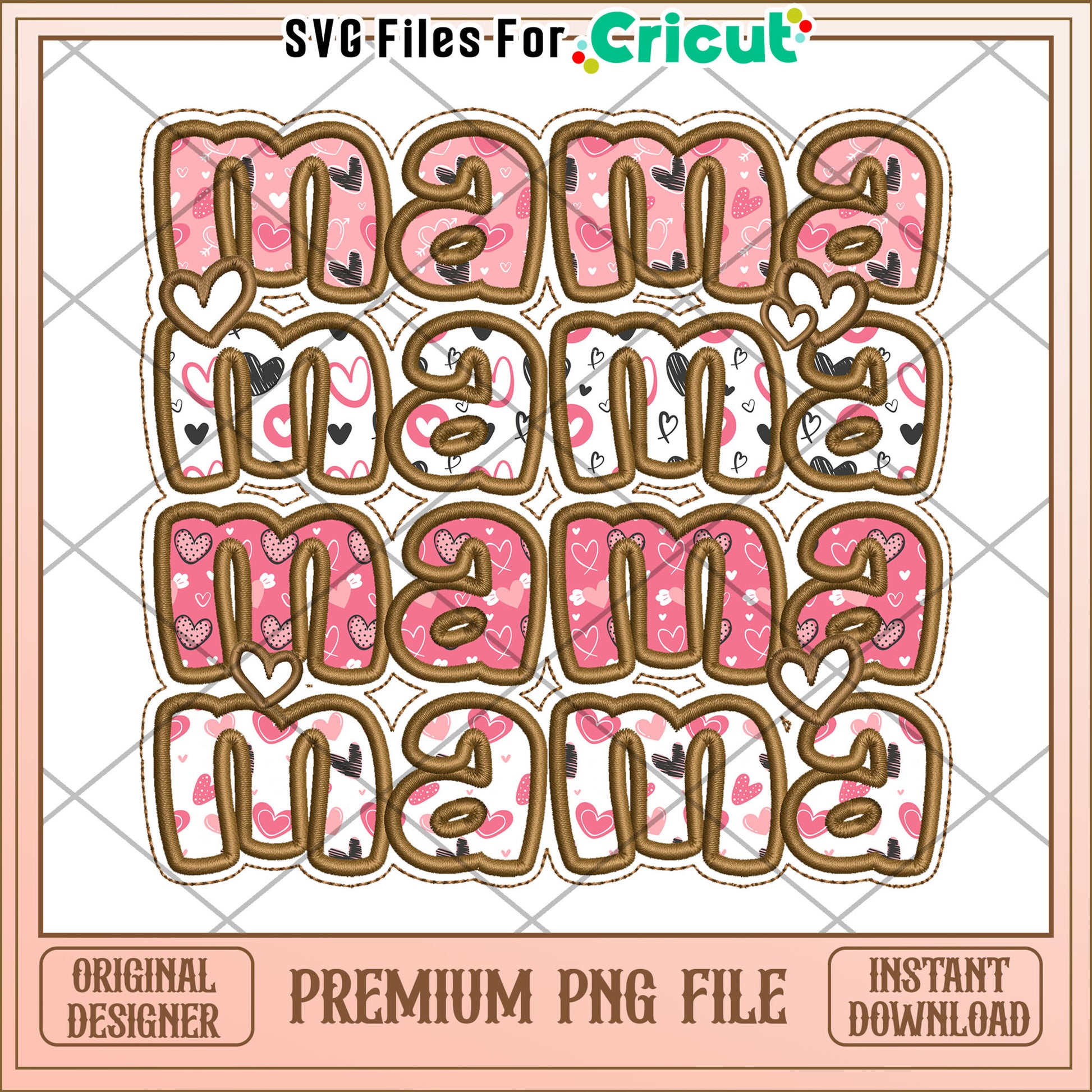 Mama Heart PNG Design Instant Download