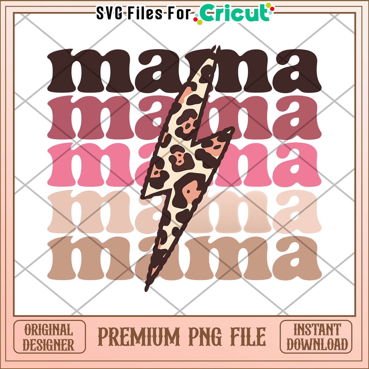 Mama Leopard Lightning PNG Design