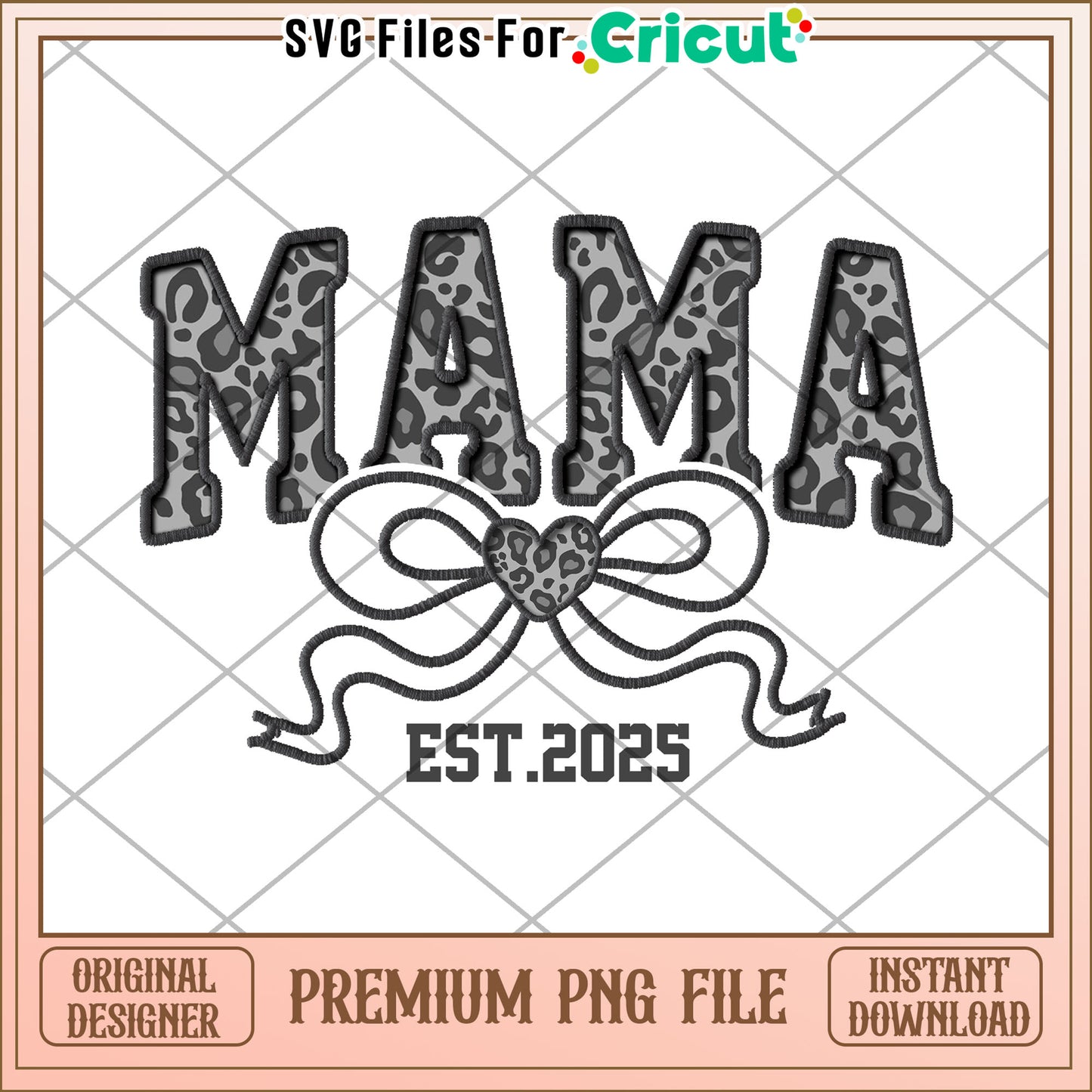 Mama Leopard Print PNG Design Instant Download