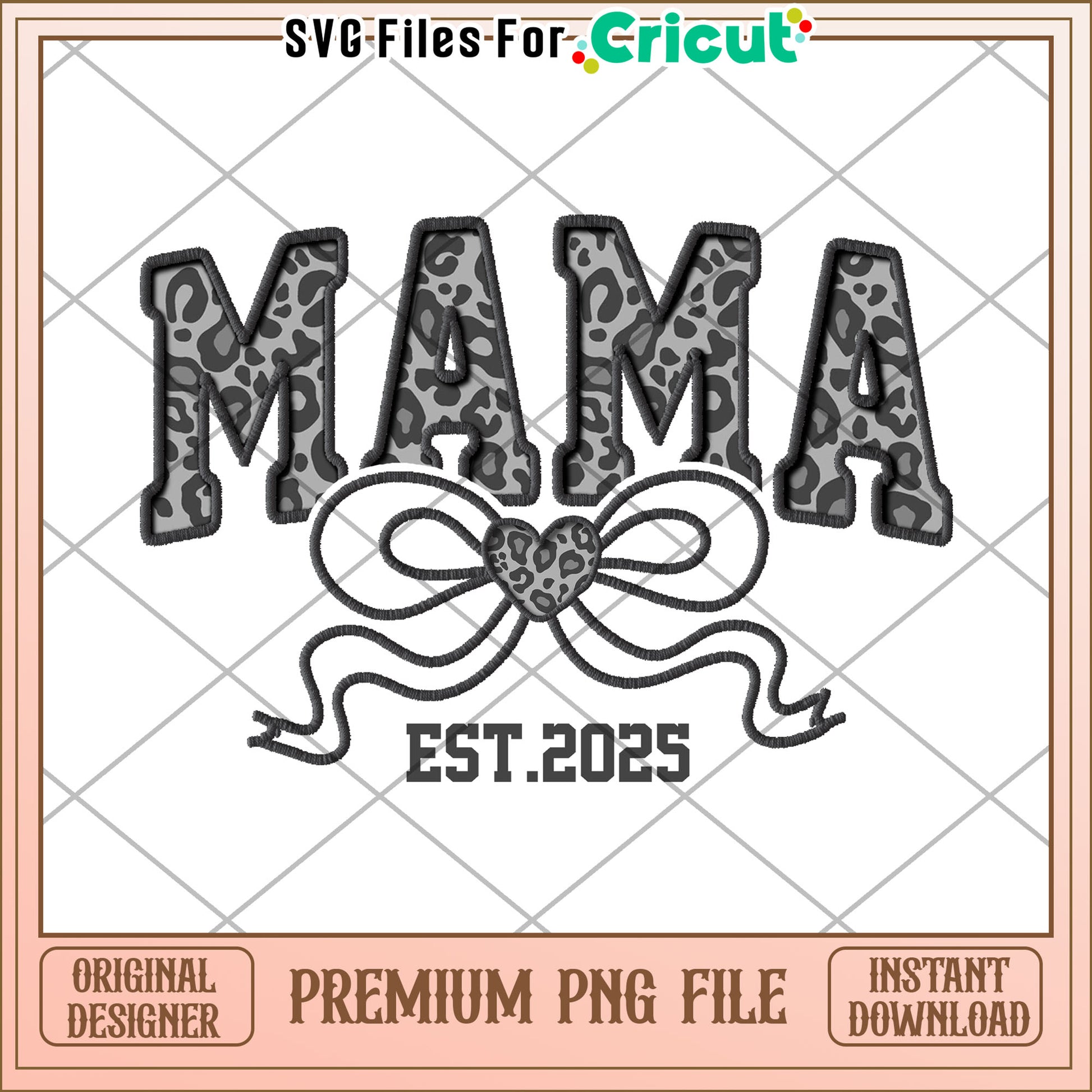 Mama Leopard Print PNG Design Instant Download