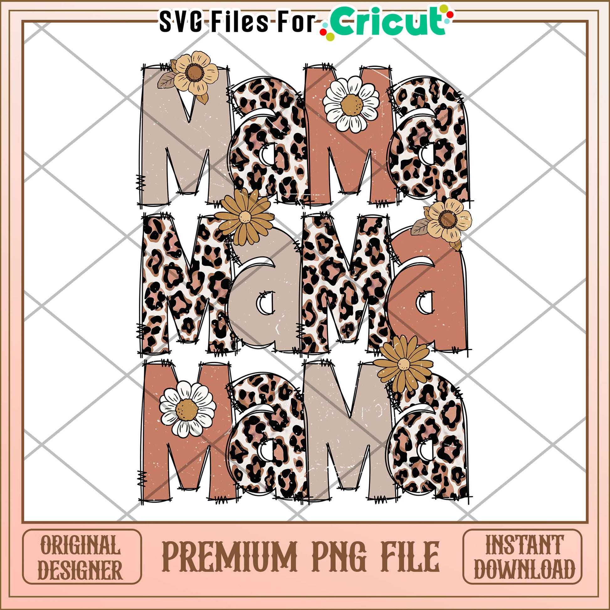 Mama Leopard Print PNG Sublimation Design